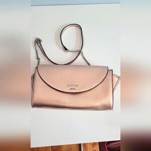Guess gold cross body clutch purse